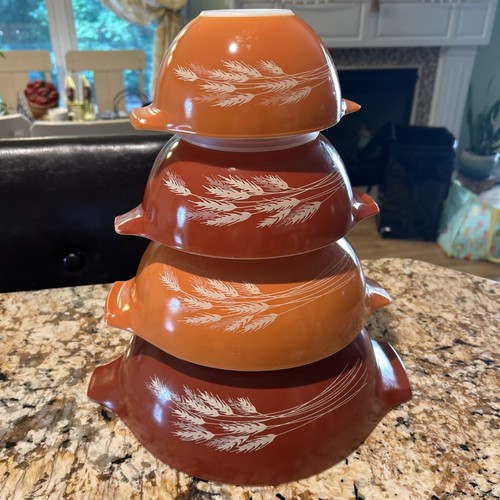 Vintage pyrex 4pc autumn - pyrex,