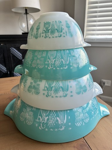 Mcm pyrex turquoise amish - mcm,